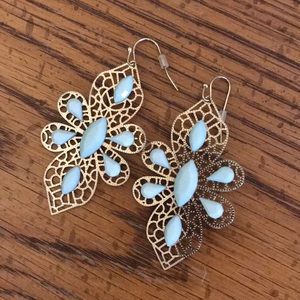 Blue and gold earrings
